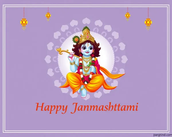 Modern Minimalist Font Happy Janmashtami Greeting Card