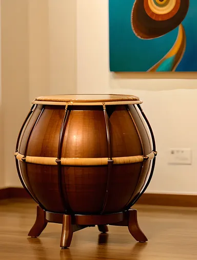 Modern Mridangam Drum in Contemporary Setting