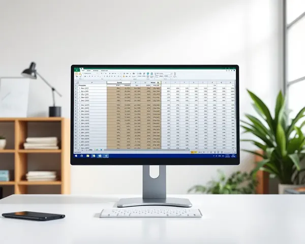 Modern Office with 18x12 Monitor and Crisp White Background