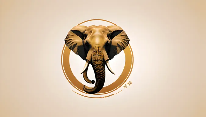 Modern Pooram Logo with Stylized Elephant Head and Bold Font