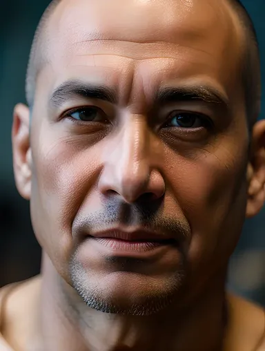 Monk's Glowing Eyes Hold AI-Infused Wisdom