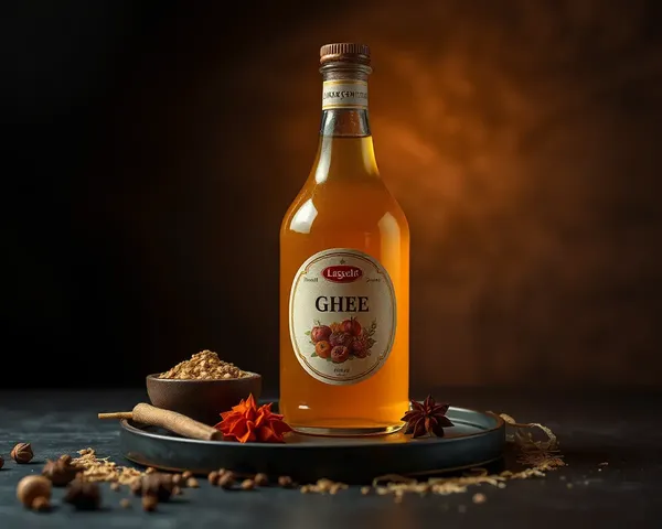 Moody Ghee Bottle and Indian Spices Still Life