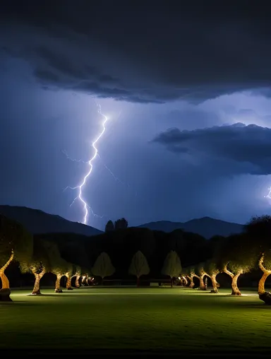 Moody Kamdev Wallpaper with Stormy Night and Ancient Structures