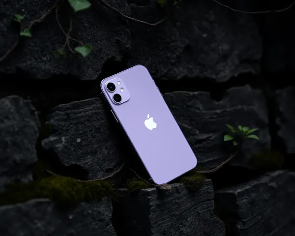 Moody Lavender iPhone on Weathered Stone Wall