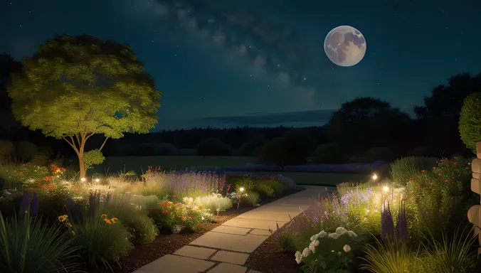 Moonlit Garden Wallpaper for Windows 10