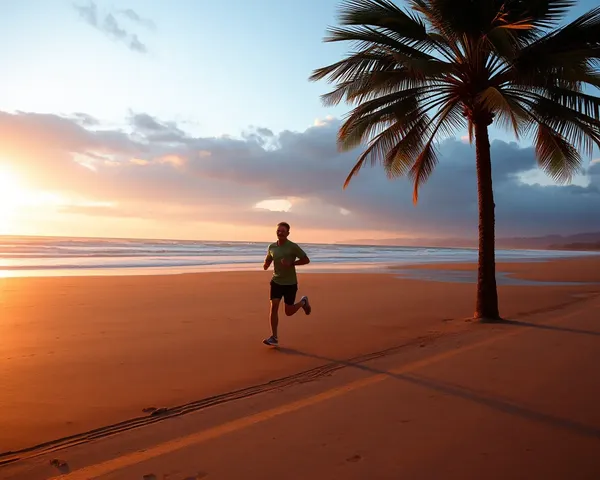 Morning Jogger with Ocean Sunrise Good Morning Images