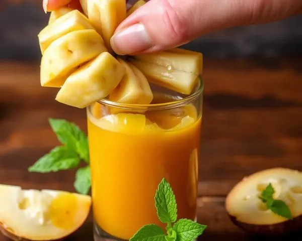 Mosambi Fruit Peeling with Juice and Mint Leaves