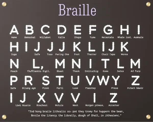 Motivational Braille Alphabet Poster with Quotes and Independence