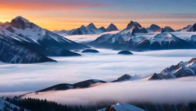 Mountain Range Sunrise Wallpaper for Windows 10