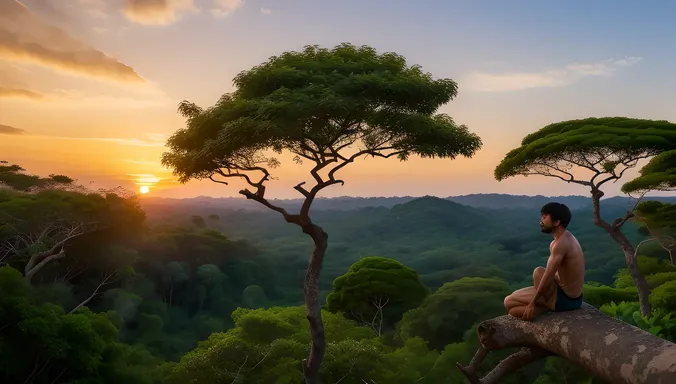 Mowgli Sees Breathtaking Jungle Sunset View