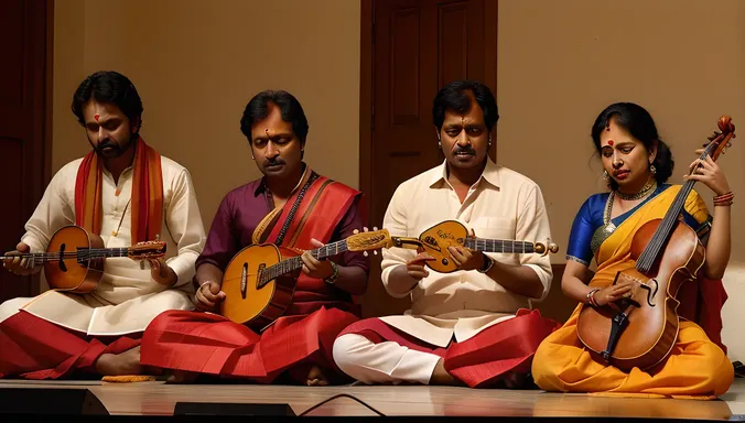 Mridangam Player Joins Group Music Performance