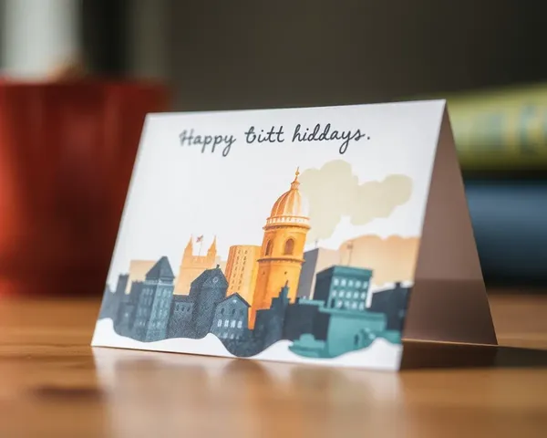 Mundane Card Sample: Faint Watercolor Cityscape on Card