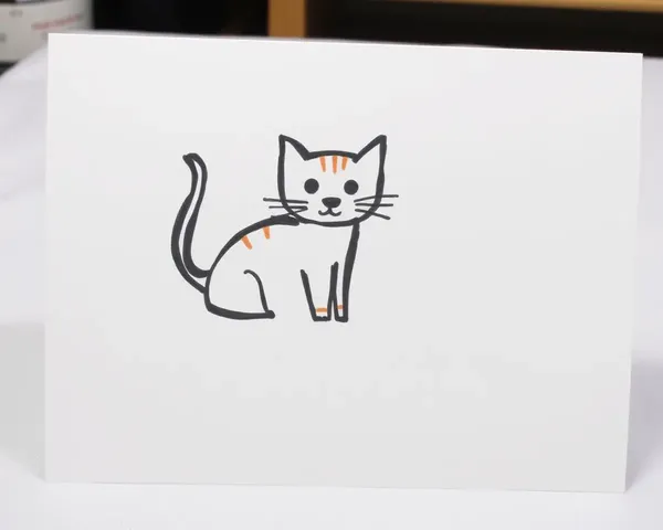 Mundane Card Sample: Simple Hand-Drawn Cat on Plain Card