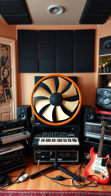 Musician's Studio with Large Equalizer Fan and VST Plugins