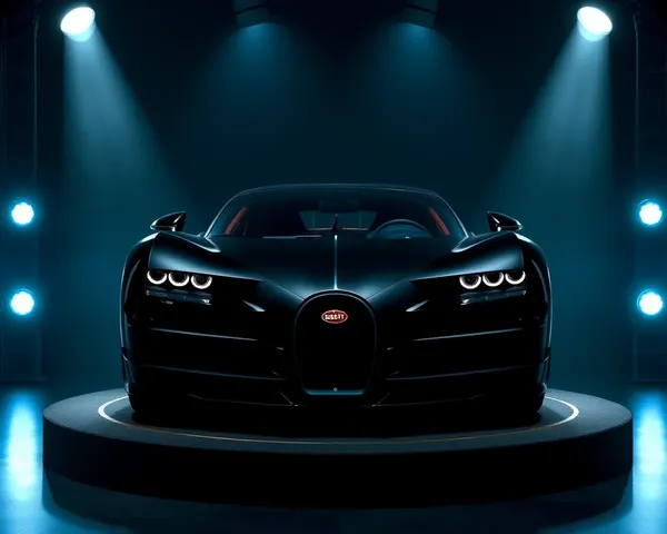 Mysterious Bugatti La Voiture Noire on Pedestal