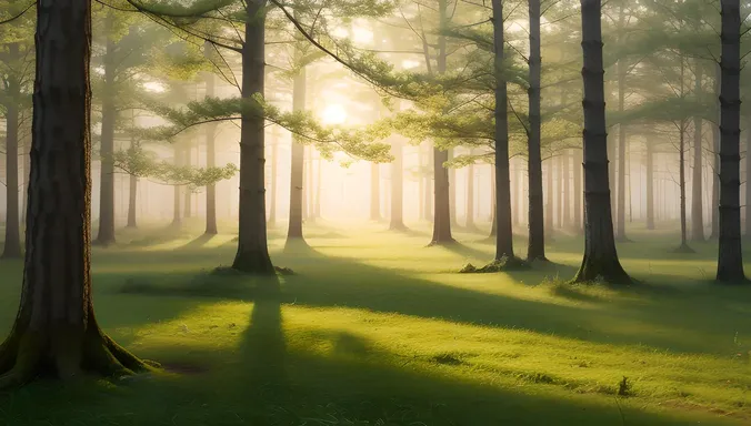 Mysterious Forest with Glowing AI Orb