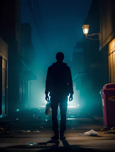 Mysterious Nude Anime Figure in Abandoned Alley