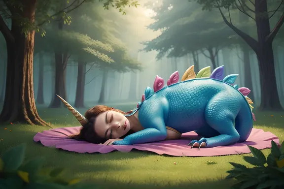 Mystical Creature's Zzzzz in Enchanted Forest