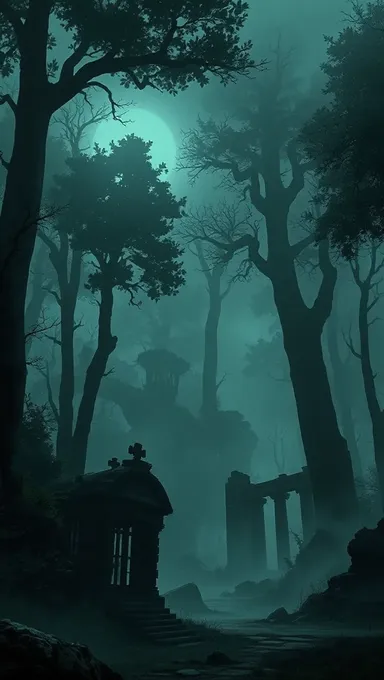 Mystical Forest Anime Backgrounds for Fantasy Horror Visual Novels