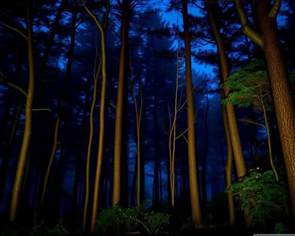 Mystical Forest with Twinkling Fireflies Wallpaper