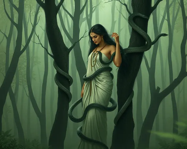 Mystical Nagavalli in Ethereal Misty Forest