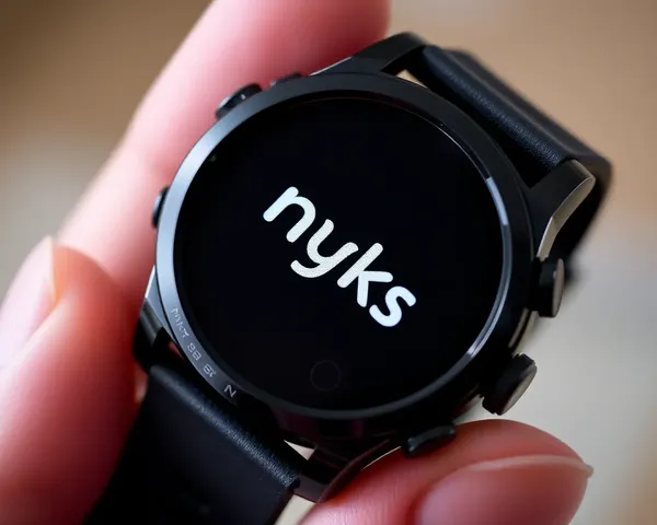 NYKS Logo on High-Tech Smartwatch in Close-Up