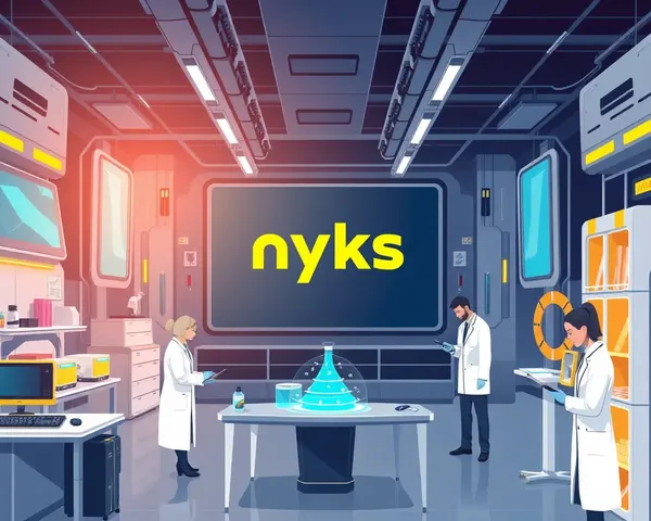 NYKS Logo on Large Screen in High-Tech Laboratory
