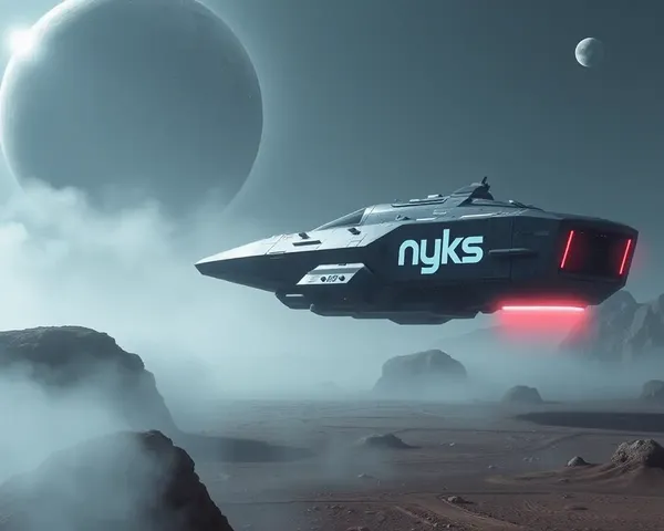 NYKS Logo on Spacecraft Landing on Distant Planet