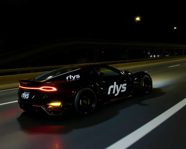 NYKS Logo on Sports Car Racing Down Highway at Night