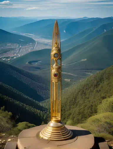 Nagaraja Perched on Mountain Peak Connecting Worlds
