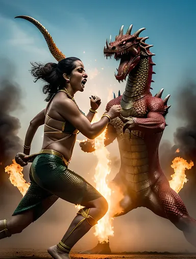 Nagavalli Battles Giant Dragon with Serpent Powers