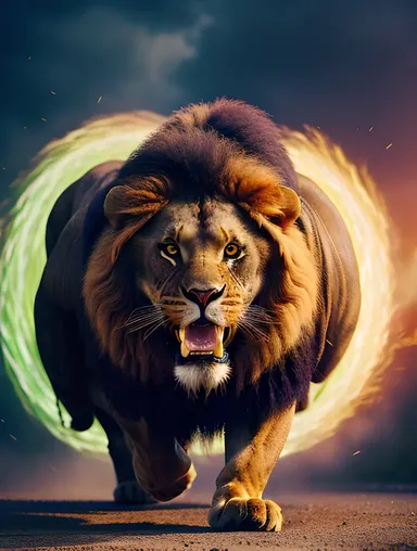 Narasimha Drawing Images: Dynamic Action Scene with Lion-Like Body