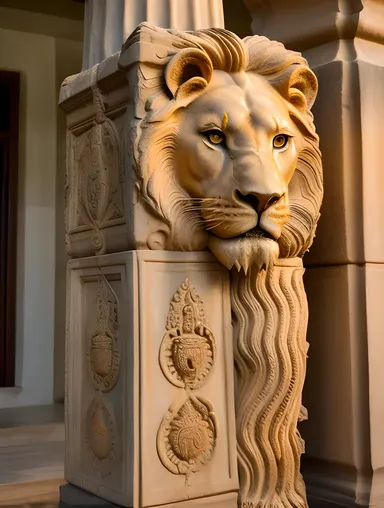 Narasimha Drawing Images: Emerging from Pillar of Stone