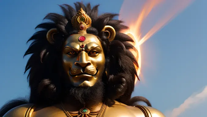 Narasimha Drawing Images: Lion-Man Avatar of Lord Vishnu