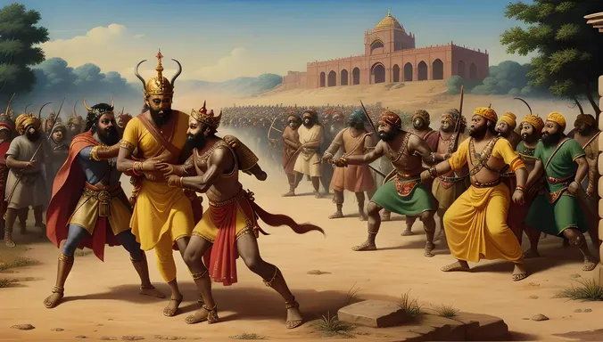Narasimmar Saves Prahlada from Hiranyakasipu's Clutches