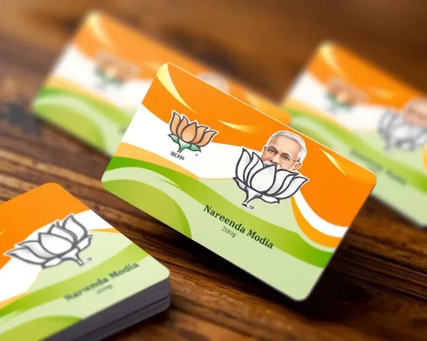 Narendra Modi Image Design for Bjp Visiting Card with Stylized Portrait