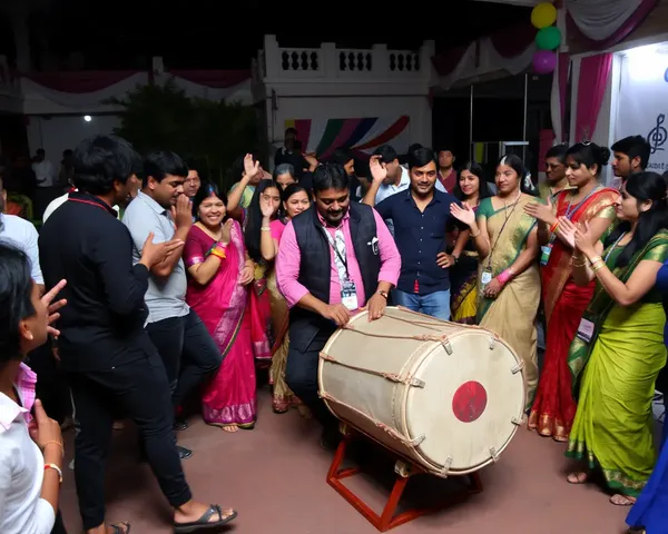 Nashik Dhol Performance at Cultural Event with Dancing Crowd