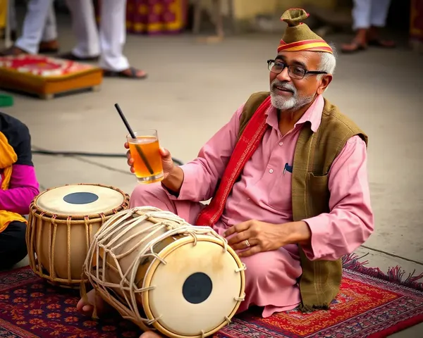 Nashik Dhol Player Takes a Refreshing Break