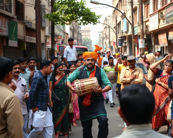 Nasik Street Performer Enthralls with Dhol Beats