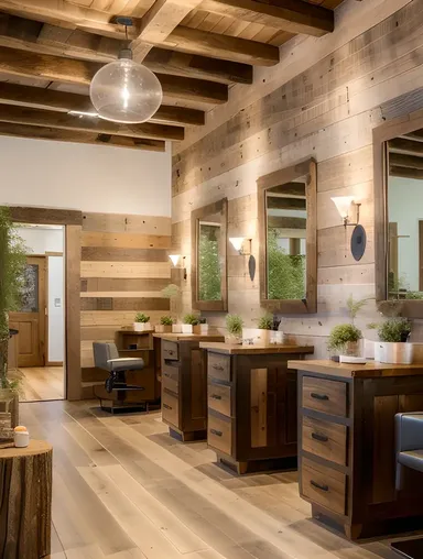 Natural Ladies Salon with Rustic Charm and Organic Hairstyles