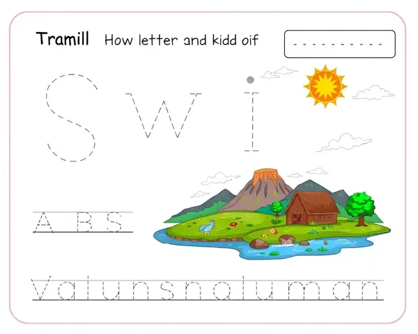 Natural Landscape Tracing Tamil Letters for Kids