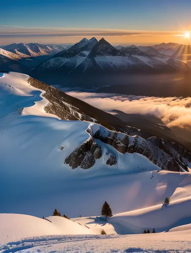 Natural Wallpaper for Windows 10: Majestic Mountain Range Dawn