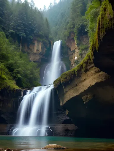 Natural Wallpaper for Windows 10: Serene Waterfall Scene