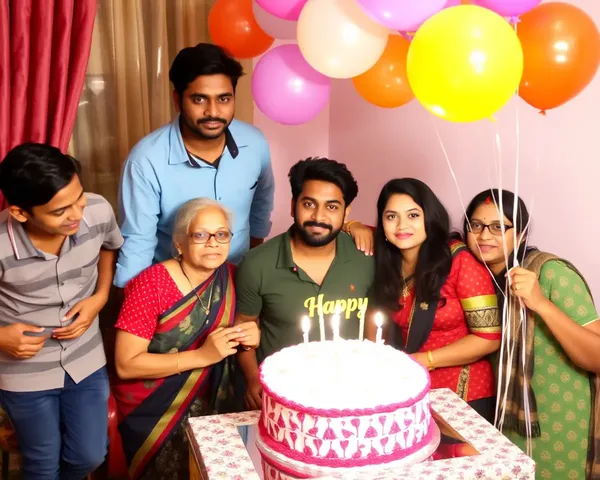 Naveen Surrounded by Loved Ones on His Birthday with Cake