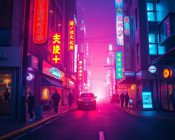 Neon City Street Background for Eye-Catching Graphics in HD 1080p