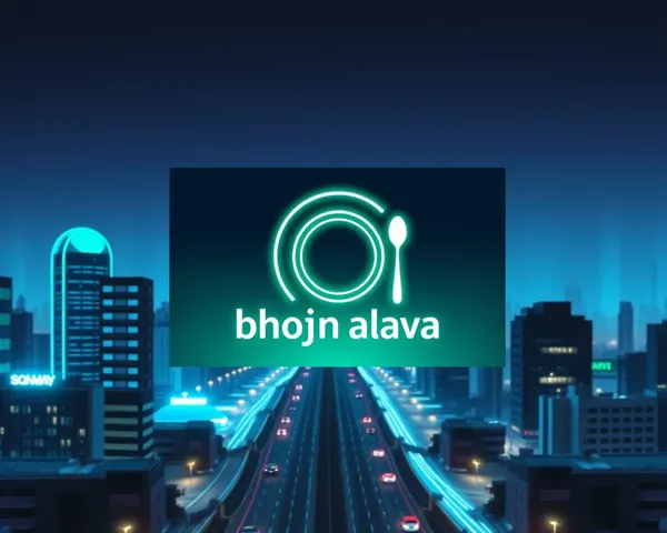 Neon Cityscape Bhojnalaya Banner Design