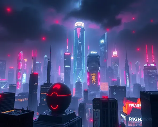 Neon Cityscape with Involap in Futuristic Scene