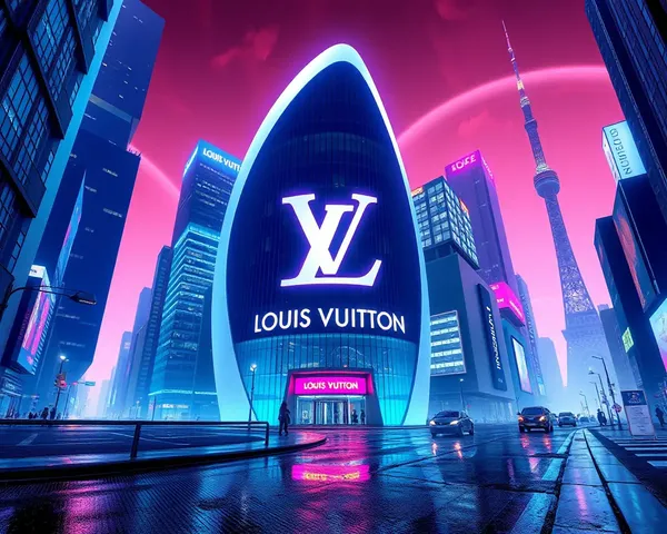 Neon Cityscape with Louis Vuitton Logo Vector Dominant