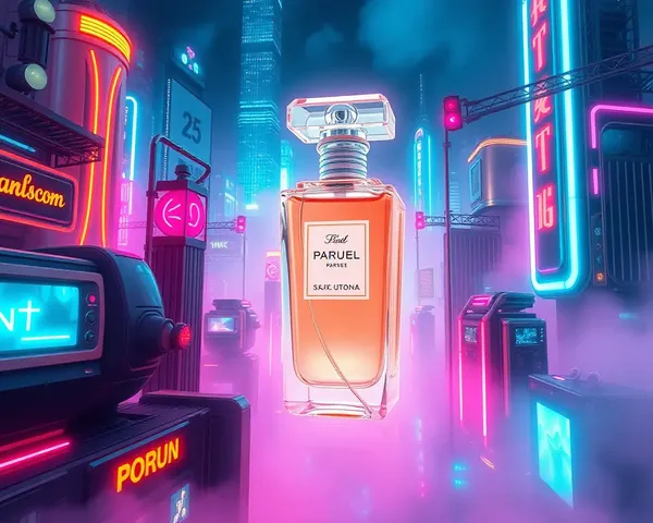 Neon Foggy City with Central Perfume Landmark