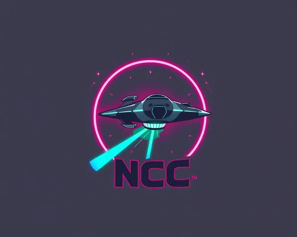 Neon-Lit NCC T-Shirt with Starship Silhouette